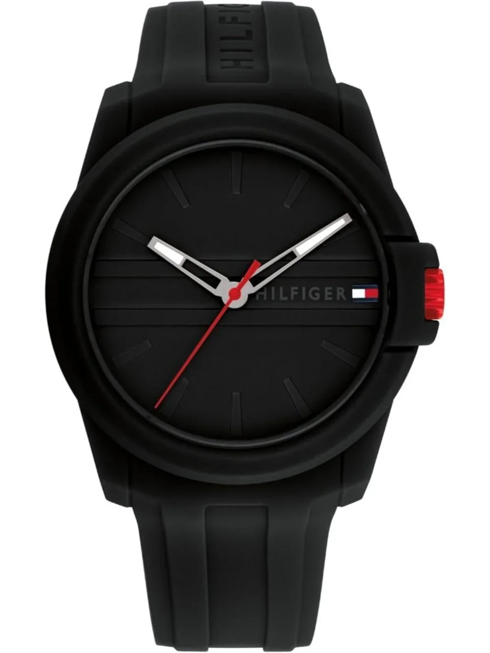 Men's Black Quartz Casual Sport Style Silicone Strap Water-Resistant Wrist Watch
